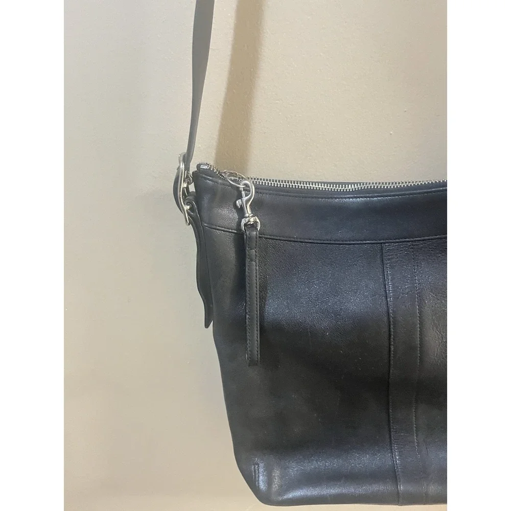 Coach Vintage Ergo Hobo Shoulder Bag 9188 Black Leather Silver Hardware Y2K